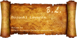 Bozsoki Levente névjegykártya
